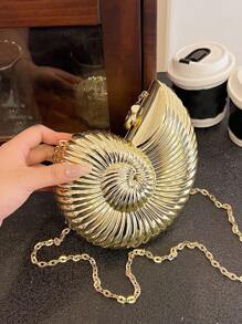 海螺小众设计 创意亚克力链条包 女包 个性休闲 单肩包 蜗牛造型 时尚百搭斜挎包 适合聚会派对街拍 - 金色 - 查看 2
