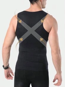 Men's 2 Pes Compression Shirt Slimming Body ShaperVest Gym Workout Tank Top Sleeveless AbdomenShapewear Gynecomastia Compression Shirts, TummyControl Undershirts-Change In Seconds - Multicolor - View 5