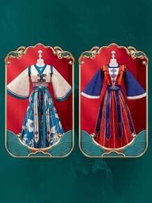 5/10 件/套创意 DIY 女孩时装设计套件，包括贴纸艺术和工艺材料，无需缝纫，是生日、万圣节、圣诞节或感恩节的理想礼物 - 彩色 - 查看 7