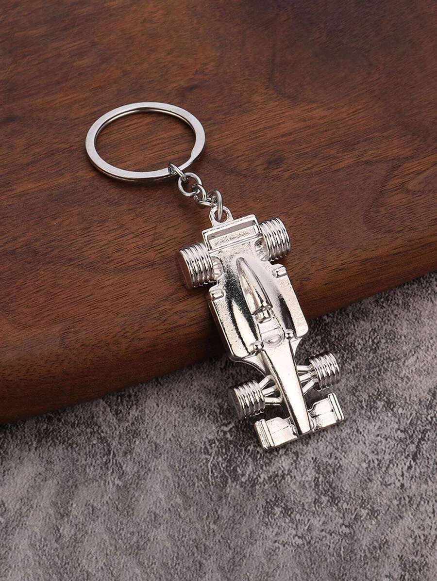 1pc Racing Car Keychain - Silver - View 1