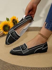 Loafer Shoes 2024 New Comfortable And Fashionable Slip-On High Vamp Pointy Toe Elegant High-Heeled Shoes For Women - Black - View 6