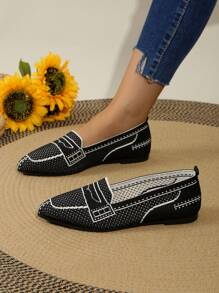 Loafer Shoes 2024 New Comfortable And Fashionable Slip-On High Vamp Pointy Toe Elegant High-Heeled Shoes For Women - Black - View 2