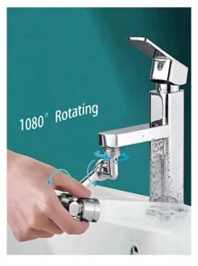 Torneira 1080 graus aerador splash-proof giratória de poupança de água torneira de plástico cabeça spray lavatório extensor adaptador - Multicolorido - Visão 4