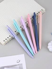 6Pcs 0.7mm Candy Colored Mechanical Automatic Pencils With Built-In Mini Eraser, Smooth Breakproof Writing Lead Pencils, Lightweight Portable Stationery For Student Learning, Daily Office & School Writing Supplies - Multicolor - View 3