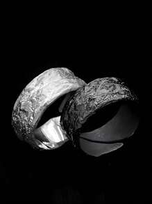 New Simple Fashion Personalized Retro Fault Ring Men And Women Creative Niche Street Party Dark Wind Hammer Ring Accessories