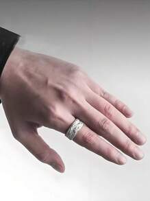 New Simple Fashion Personalized Retro Fault Ring Men And Women Creative Niche Street Party Dark Wind Hammer Ring Accessories