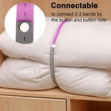 24入組 33/25 公分彈性鬆緊帶卷式衣物收納帶，帶扣開孔，可調整衣物存放帶，適用於旅行行李節省空間 (隨機顏色) (25公分)