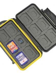 Estuche para Tarjetas Memoria Estuche para Tarjetas SD Estuche para Tarjetas Memoria Estuche Transporte para Tarjetas de Almacenamiento Resistente a los Arañazos Resistente Al Agua - Negro - Ver 3