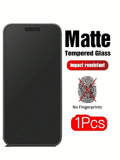 1 قطعة واقي شاشة زجاجي مطفي، متوافق مع آبل 17/آبل 16 برو، مضاد للانعكاس ومضاد للبصمات، طبقة زجاجية مقسى