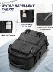 登機包 40*25*20 大容量尼龍手提背包筆記本旅行背包，耐用防水易護理短途旅行-時尚女性功能背包；商用電腦背包帶舒適肩帶，適用於男、女、學生。送給女學生的禮物 - 黑色 - 查看 7