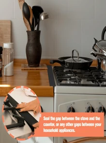 9 pièces Ensemble de 9 couvre-plaques de cuisinière à gaz, couvre-fente en silicone, protecteur de plaque de cuisson antiadhésif lavable et réutilisable. Bande d'étanchéité anti-huile et anti-salissure pour cuisinière à gaz. Tapis de protection pour cuisinière à gaz, tapis de nettoyage de cuisinière, tapis anti-huile pour une utilisation intégrée dans la cuisine. - Noir - Voir 7