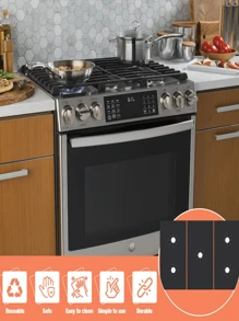 9 pièces Ensemble de 9 couvre-plaques de cuisinière à gaz, couvre-fente en silicone, protecteur de plaque de cuisson antiadhésif lavable et réutilisable. Bande d'étanchéité anti-huile et anti-salissure pour cuisinière à gaz. Tapis de protection pour cuisinière à gaz, tapis de nettoyage de cuisinière, tapis anti-huile pour une utilisation intégrée dans la cuisine. - Noir - Voir 8