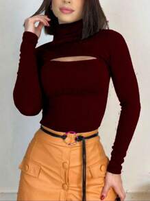 Women Tops - Burgundy - View 1