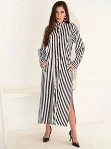 Women Short Dresses - 黑與白 - 查看 5