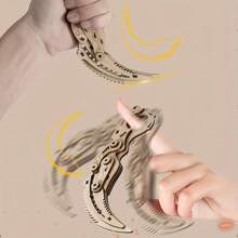 6入組3D木質拼圖自製建築玩具-木質刀具機械模型-多人遊戲以及成年人 - 黑色 - 查看 5