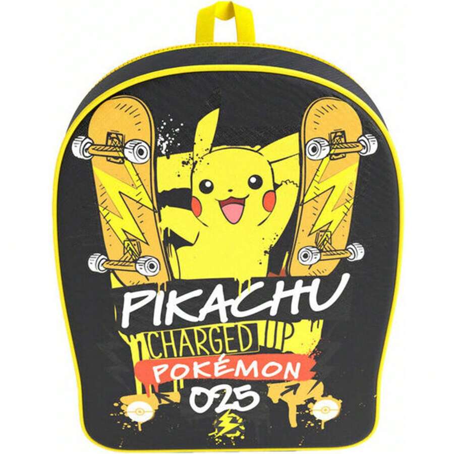Mochila Pikachu Pokemon 30Cm - Mochila Licencia Oficial - Diseño Único Y Moderno - Ajuste Cómodo Y Versátil - Ideal Para Uso Diario - Multicolor - Ver 1
