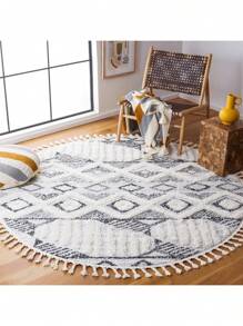 Safavieh Moroccan Tassel Shag 618 Indoor Power Loomed Easy Care Area Rug - Ivory - View 9