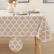 1入摩洛哥涂層餐桌布，配有法蘭絨底布，防水聚酯餐桌布，適用於室內外用餐、露營等 - 彩色 - 查看 18