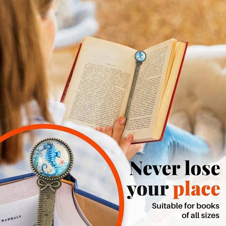 Ocean Series Bookmark, Vintage Style Reading Marker With Turtle Design, Can Be Used As A Ruler - The Best Gift For Book Lovers - Ocean Long Bookmark Series - View 1