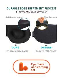 1pc Memory Foam 3D Eye Mask With Ear Plugs - Total Blackout, Super Soft Breathable Eye Protection - Perfect Travel Accessory For Deep, Undisturbed Sleep - Multicolor - View 8