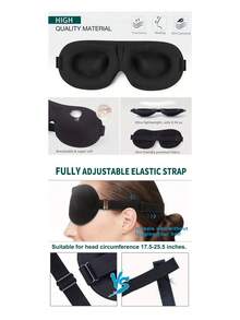 1pc Memory Foam 3D Eye Mask With Ear Plugs - Total Blackout, Super Soft Breathable Eye Protection - Perfect Travel Accessory For Deep, Undisturbed Sleep - Multicolor - View 7