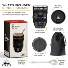 ELEGATE Termo Forma De Lente De Cámara De Fotografía Vaso En Forma Lente Fotográfico Con Tapa