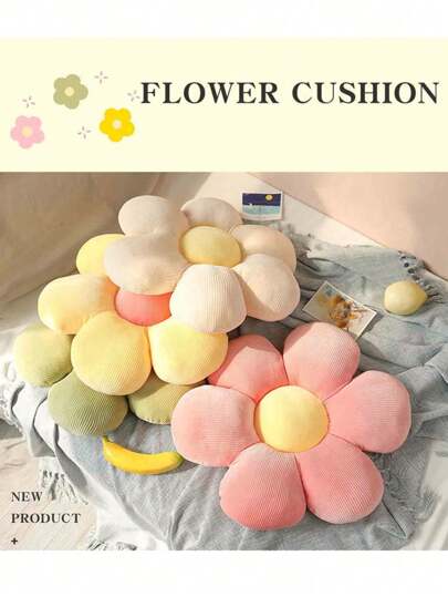 Christmas Decoration 1pc 6-Petal Flower Shaped Cushion/Plush Throw Pillow, 40cm/15.74inch, 9 Colors, Suitable For Halloween, Thanksgiving, Christmas, Mother's Day, New Year, Valentine's Day, Easter, Bedroom, Living Room, Vehicle, Outdoor Holiday Decor