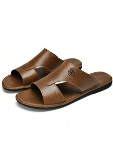 CLOHOO Brand Handmade Comfortable Soft Bottom Soft Upper Men's Sandals Casual Beach Slippers - Light Brown - View 2