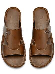 CLOHOO Brand Handmade Comfortable Soft Bottom Soft Upper Men's Sandals Casual Beach Slippers - Light Brown - View 4