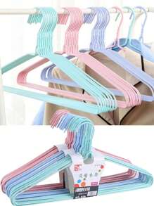 Kit 10 Non-Slip Hooks Colored Clothes Hanger - Blue - View 1