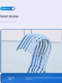 Kit 10 Non-Slip Hooks Colored Clothes Hanger - Blue - View 2