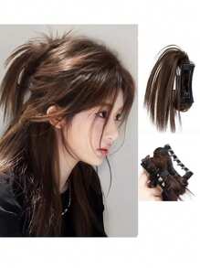 Hair Claw Wig One-Piece Curly Ponytail Hair Clip (The Hair Claw Is Made Of Plastic And May Have Slight Scratches And Wear, Which Is A Normal Phenomenon) - Multicolor (straight Hair) - View 15
