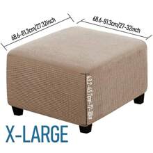 經典彈性正方形腳凳套，滑套式Grip聚酯彈性保護套帶彈性帶閉合，可機洗，家庭辦公室裝飾-1件 - 彩色 - 查看 27