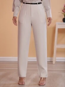 Women Pants - Beige - View 1