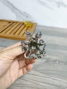 1件复古合金章鱼摆件，逼真的乌贼饰品，工艺礼品，茶道桌面装饰 - 彩色 - 查看 10