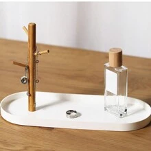 1入組北歐風格樹枝形托盤鑰匙掛鉤，多功能桌面收納盤化妝品收納盤裝飾擺件，適用於客廳和入口處 - 彩色 - 查看 1