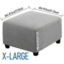 經典彈性正方形腳凳套，滑套式Grip聚酯彈性保護套帶彈性帶閉合，可機洗，家庭辦公室裝飾-1件 - 彩色 - 查看 24