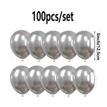 50/20/100 piezas de globos metalizados de 5 pulgadas en colores mezclados de oro, plateado, azul y morado para la decoración de fiestas de bodas y cumpleaños - Azul - Ver 23