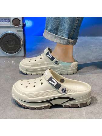 Men's Summer Dual-Use Sandals, Korean Style Casual Beach Shoes, Slip-Resistant And Wear-Resistant Hollow Out Driving Shoes