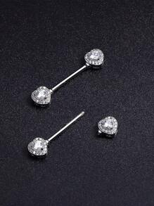4 Paar Nippelringe aus Edelstahl Zungenpiercing Körperschmuck Stab CZ Herzform Ringe für Frauen und Mädchen