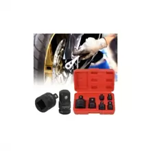 6 Pcs Socket Adapter Set Impact Wrench Nut Set 1/4 3/8 1/2 To 3/4 Inch Hardened And Tempered, Professional Tool For Commercial Or Occasional Use - Black - View 6