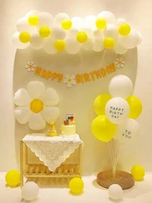 Birthday Party Decoration Balloon Arrangement Daisy Banner And Bunting Set - Multicolor - View 11