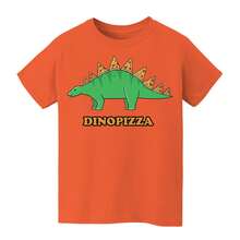Tween Boy Nearly There 恐龙披萨儿童图案棉质短袖 T 恤
