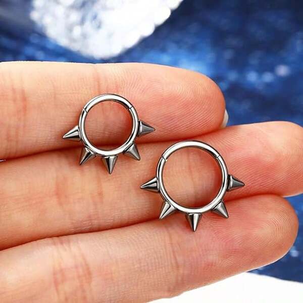 16G 316 din oțel inoxidabil Septum Inel Spike Septum Bijuterii Titan Daith Piercing Bijuterii SpikeCartilage Cercei Tragus Piercing Bijuterii pentru bărbați 8mm/10mm