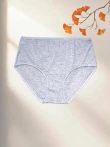 6 peças pacote Plus Size Calcinha Respirável de Cor Sólida