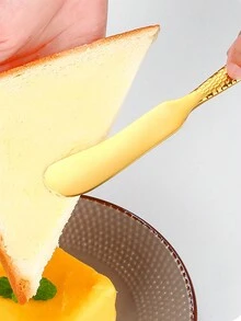 1pc Stainless Steel Hammered Butter Knife, Bread, Jam, Baking Scraper, Cream Knife - Multicolor - View 3