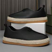 New Men's Chinese Style Flat Shoes, Lightweight Loafers, Fashionable Casual Shoes, Comfortable Woven Athletic Shoes