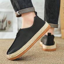 New Men's Chinese Style Flat Shoes, Lightweight Loafers, Fashionable Casual Shoes, Comfortable Woven Athletic Shoes