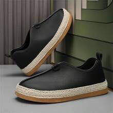 New Men's Chinese Style Flat Shoes, Lightweight Loafers, Fashionable Casual Shoes, Comfortable Woven Athletic Shoes