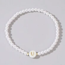 波希米亞風手工編織字母珠寶，假珍珠彈性鏈女士時尚飾品，夏季流行款 - ZZ-B23120921-F - 查看 29